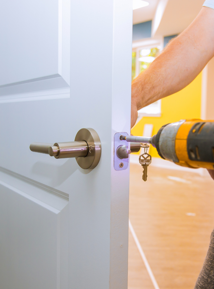 Install a lockset - professional installation on interior door showing proper alignment and finished result