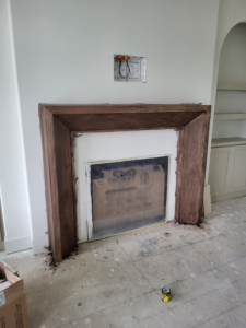Custom Fireplace Mantel Installation