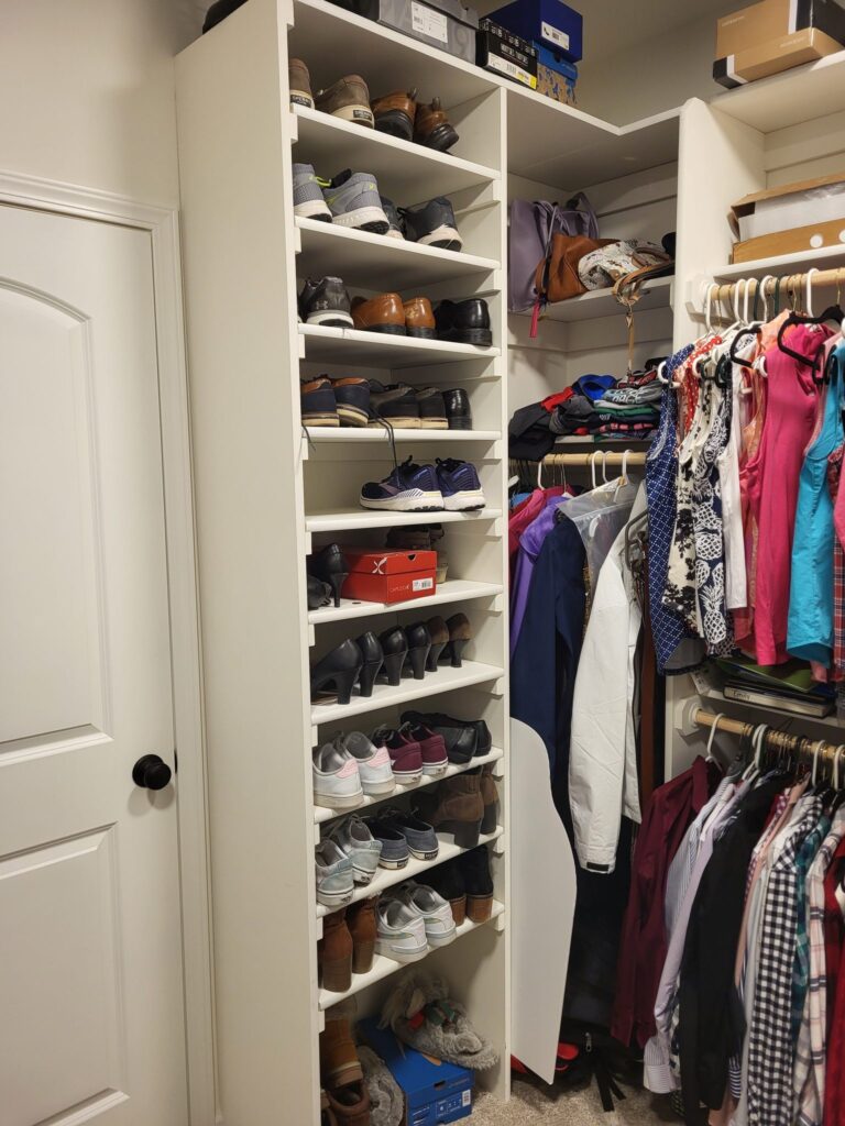 closet shelving installation matching the dimensions in our finish carpentry cheat sheets