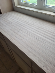 Finished Wood Countertop Installation