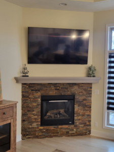 Stylish Stone Fireplace Installation